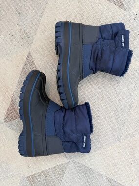 Lands' End Navy Quilted Faux-Fur Winter Boots